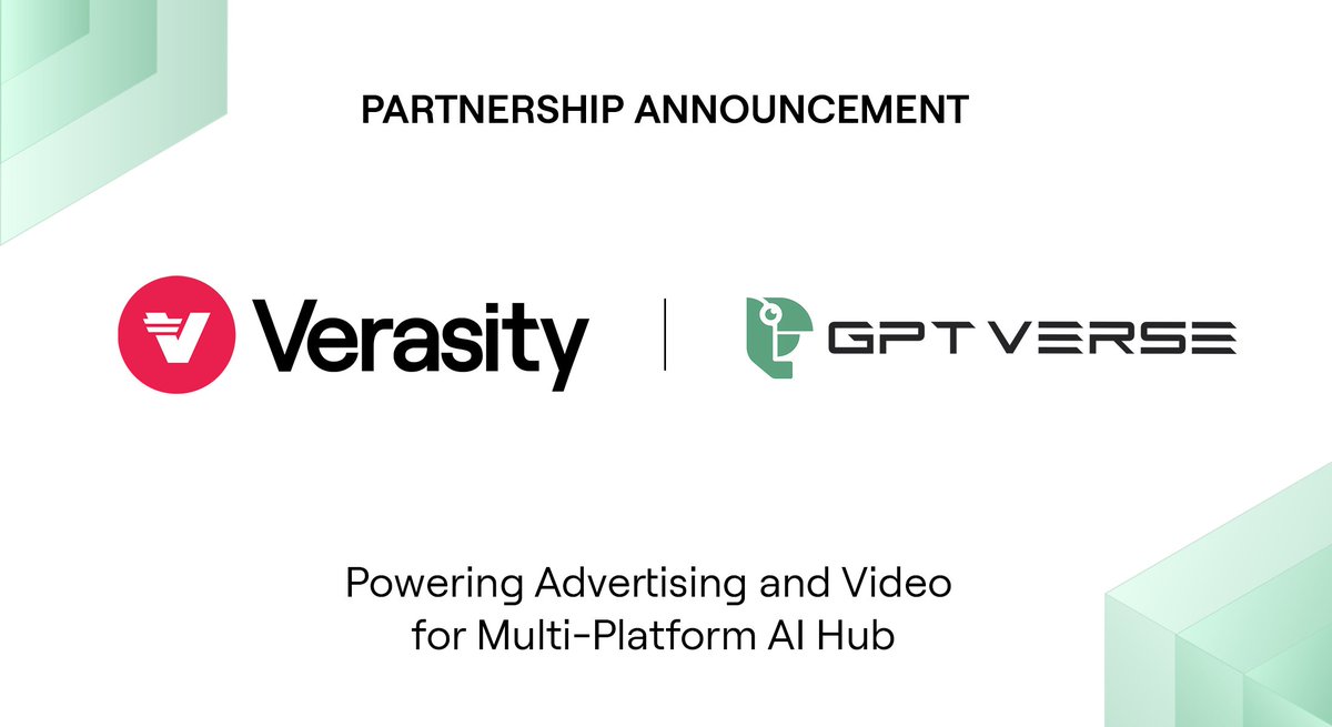 📢 PARTNERSHIP ANNOUNCEMENT 📢

Verasity is excited to share that we've partnered with <a href="/gpt_verse/">GPTVerse</a>, an AI hub and multi-platform gateway to the future of dApps.

Through this partnership, GPTVerse will adopt the VeraPlayer infrastructure to power its expanding video content