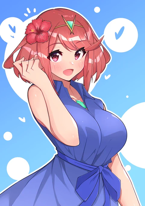 ブルーサマーなホムラちゃん。#ゼノブレイド2 #XenobladeChronicles2 