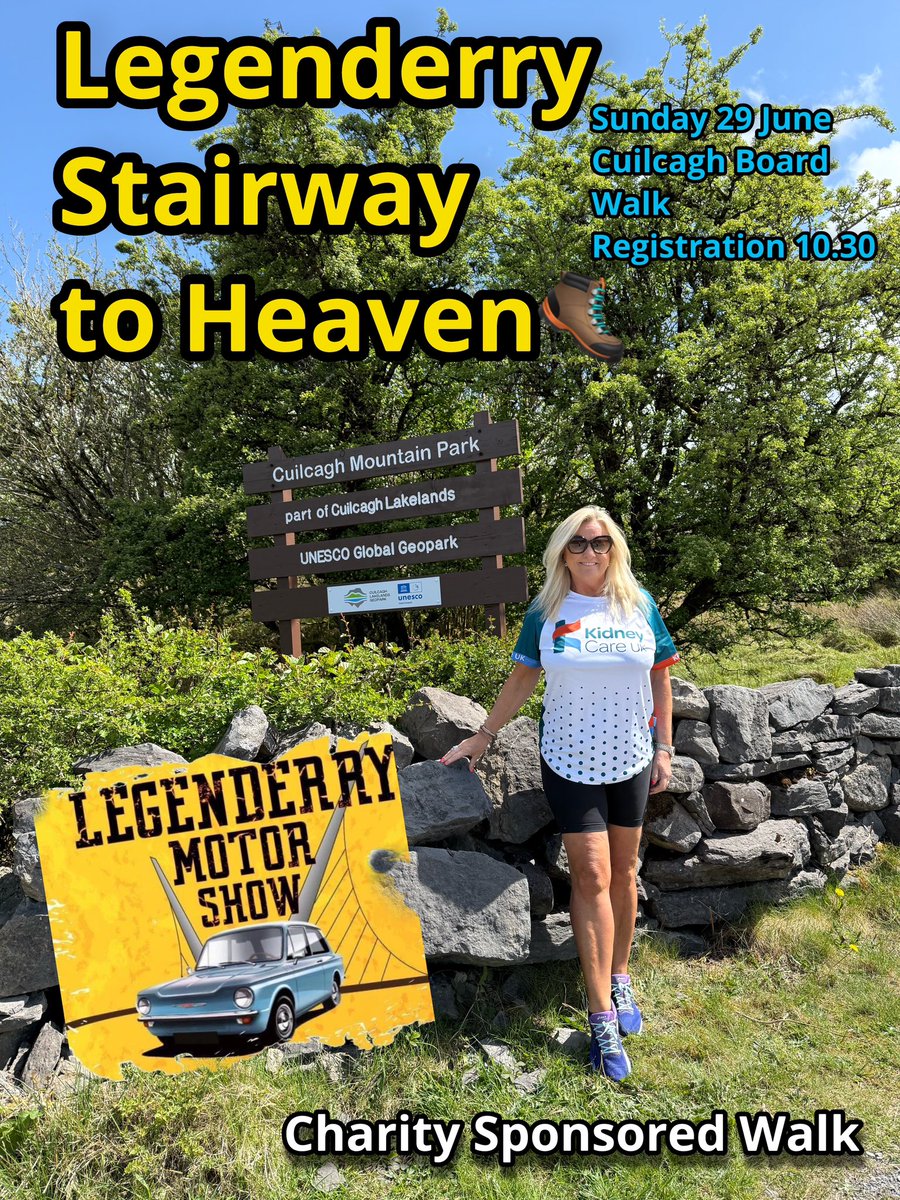 Jo-Anne Dobson (@joanne_dobson) on Twitter photo Only 6️⃣ Sundays left until our Legenderry Stairway to Heaven Walk🧡
Join the Legenderry Motor Show team & tick the iconic Cuilcagh Boardwalk Trail off your bucket list
Sponsor sheets are still available with all proceeds to support our local kidney family through <a href="/kidneycareuk/">Kidney Care UK @kidneycareuk.bsky.social</a> Only 6️⃣ Sundays left until our Legenderry Stairway to Heaven Walk🧡
Join the Legenderry Motor Show team & tick the iconic Cuilcagh Boardwalk Trail off your bucket list
Sponsor sheets are still available with all proceeds to support our local kidney family through <a href="/kidneycareuk/">Kidney Care UK @kidneycareuk.bsky.social</a>