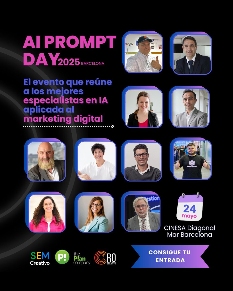 ¿Quieres ir más rápido y más lejos con IA? Atento👇

Este sábado 24 llega el AI Prompt Day Barcelona🤖

IA aplicada al Marketing Digital con 10 cracks del sector.

🎟️Usa PROMO2025AI y consigue tu entrada

¡Son limitadas! 👉 bit.ly/IA-WAC