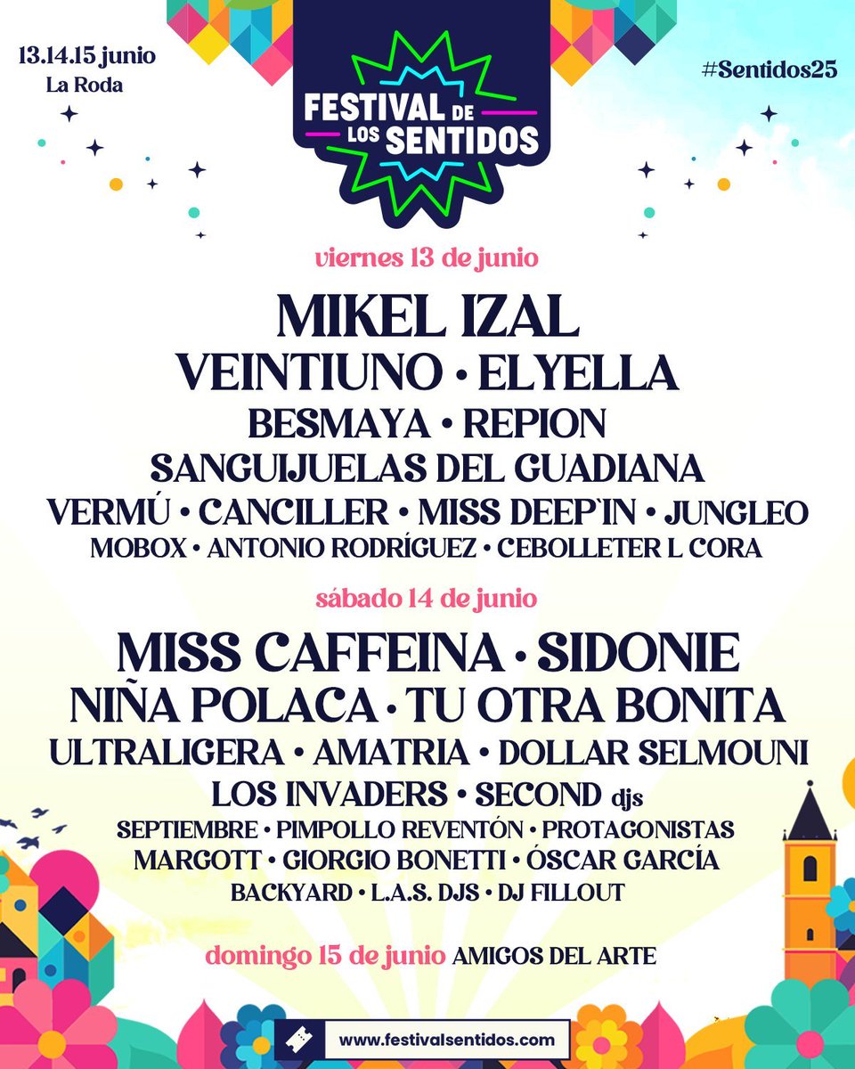 Consulta los horarios en festivalsentidos.com/horarios 

&gt;&gt;&gt; ÚLTIMOS ABONOS 🚨🚨