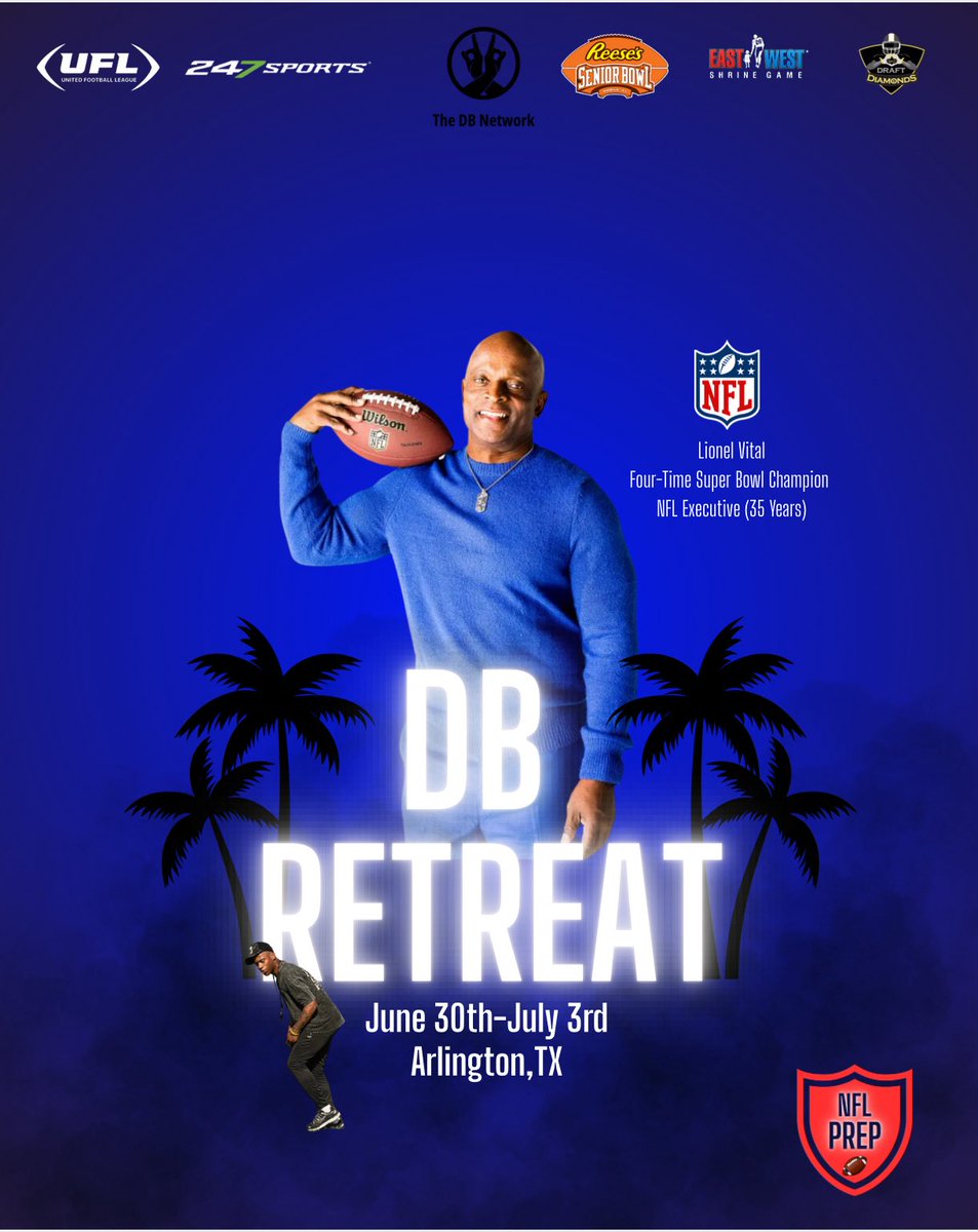 malikboynton2's tweet image. Selections for the retreat will be made June 8th. Registration closes June 1st. 

Registration is FREE!!! You pay once you have accepted the invite! 

Lock in! One of the livest events in the country 📈🔥 #NFLDraftDiamonds #DBNetwork 

@DraftDiamonds
