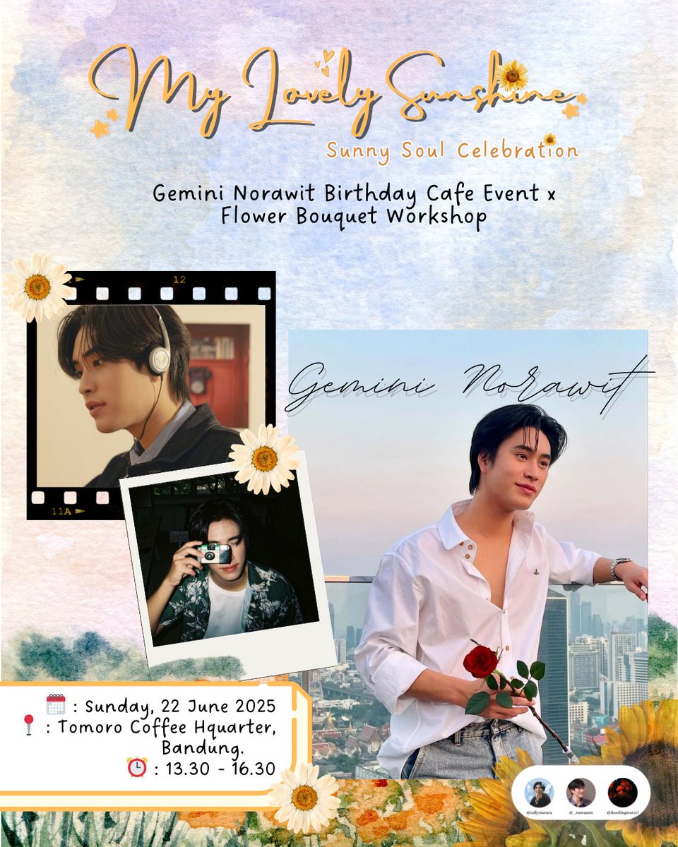 dazzlingstar117's tweet photo. ˚⚘ ୨୧  ✿ ˚ 𝐆𝐄𝐌𝐈𝐍𝐈 𝐁𝐈𝐑𝐓𝐇𝐃𝐀𝐘 𝐂𝐀𝐅𝐄 𝐄𝐕𝐄𝐍𝐓 𝐱 𝐅𝐋𝐎𝐖𝐄𝐑 𝐁𝐎𝐔𝐐𝐔𝐄𝐓 𝐖𝐎𝐑𝐊𝐒𝐇𝐎𝐏  ˚⚘ ୨୧  ✿ ˚
🗓️ : Sunday, 22 June 2025
📍 : Tomoro Coffee Hquarter, Bandung.     
⏰ : 13.30 - 16.30 
💌  https://t.co/paPokpshUI

#EndearingGEMINI21stBD #เจมีไนน์ https://t.co/Xlbqnn41pK