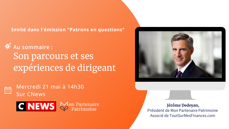 MonPartenairePatrimoine (@mpartenairep) on Twitter photo 📅Rendez-vous avec <a href="/JEROMEDEDEYAN/">JEROME DEDEYAN</a>, notre président et associé de <a href="/Toutsur/">ToutSurMesFinances</a>, demain à 14h30 dans "Patrons en questions" sur <a href="/CNEWS/">CNEWS</a>
Un moment privilégié pour découvrir son parcours et ses expériences en tant que dirigeant.
#gestiondepatrimoine #patron #dirigeant 📅Rendez-vous avec <a href="/JEROMEDEDEYAN/">JEROME DEDEYAN</a>, notre président et associé de <a href="/Toutsur/">ToutSurMesFinances</a>, demain à 14h30 dans "Patrons en questions" sur <a href="/CNEWS/">CNEWS</a>
Un moment privilégié pour découvrir son parcours et ses expériences en tant que dirigeant.
#gestiondepatrimoine #patron #dirigeant