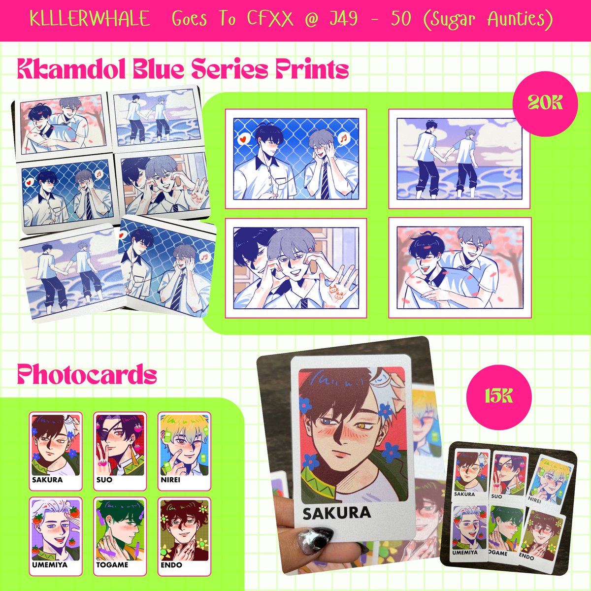 🔁 / ❤️ Appreciated! 
My #CFXX Catalogue is finally here 🌈

📅: ICE BSD, 24-25 May 2025
🛒: J49-50 (Sugar Aunties)
🖼️: PLAVE, Slam Dunk, Wind Breaker, Haikyuu

For those who cannot attend CFXX, I also open mail order!
💌: 21 - 31 May 2025
🔗: forms.gle/g2j4G8rp8ATJY1… 

Thankies🩵