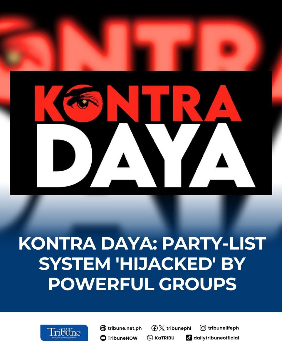 tribunephl's tweet image. "The rich and powerful's hijacking of the party-list system should stop."

#KontraDaya #DailyTribune

Read more at: tribune.net.ph/2025/05/20/kon…