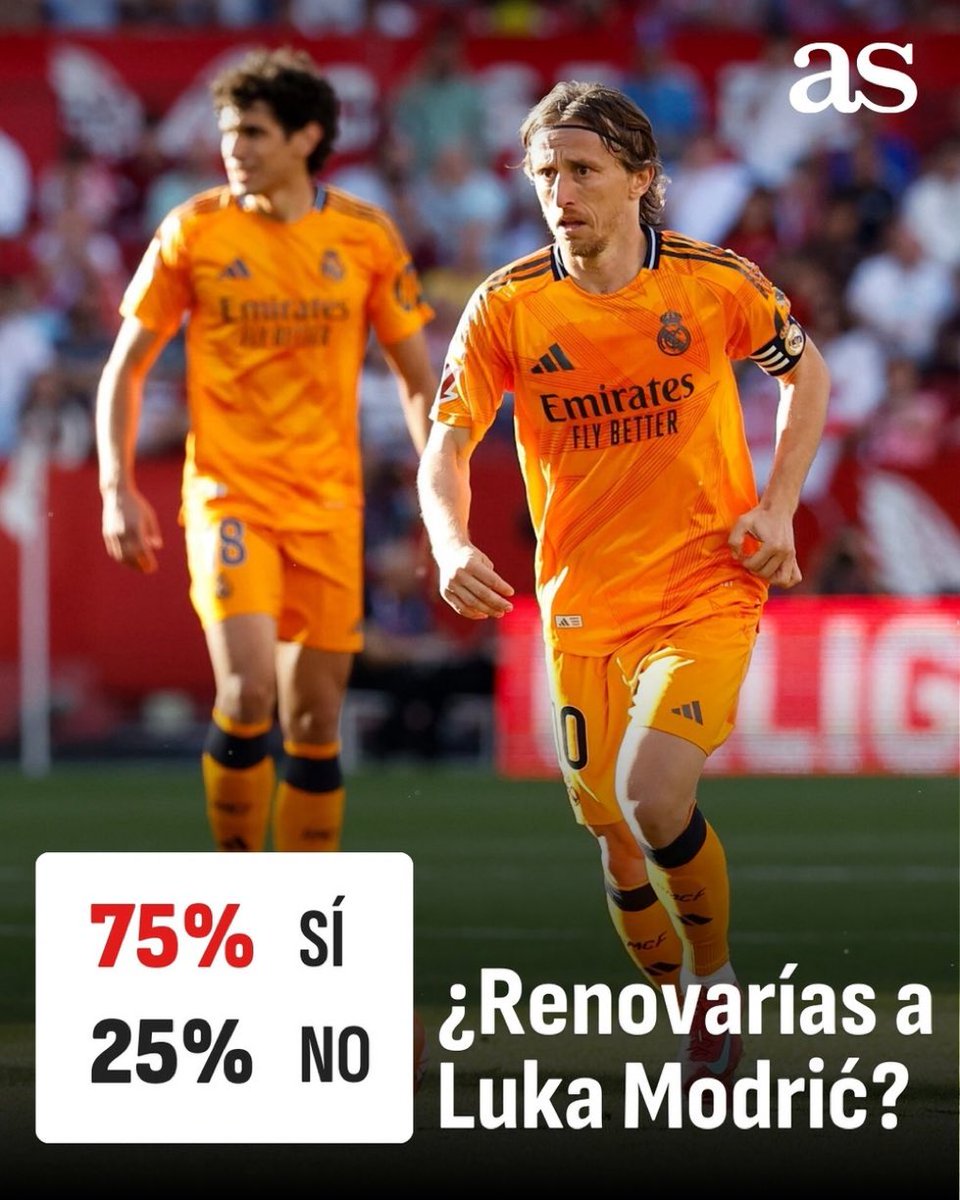 مشجعو ريال مدريد يريدون بقاء مودريتش، على الرغم من عمره، لموسم واحد آخر على الأقل في النادي.