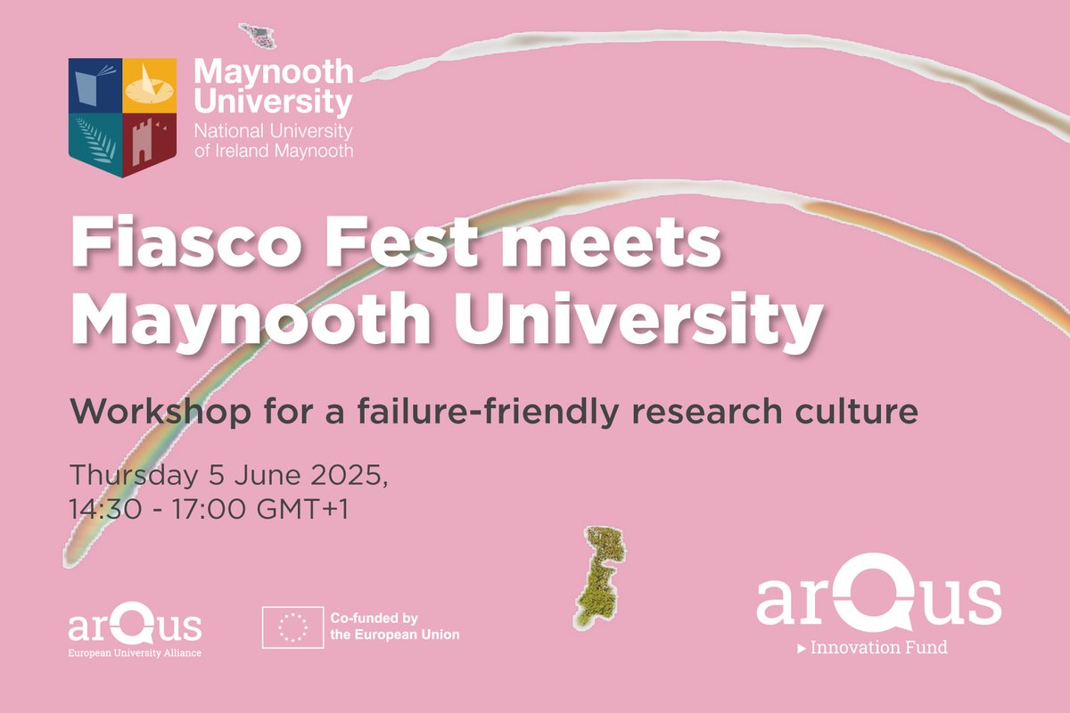 Arqus Alliance (@arqusalliance) on Twitter photo ✨The #FiascoFest is coming to <a href="/Maynooth/">DJTrapperKeeper</a>!
📌Join us and share your disappointments and hopes in academia in an open, fun, social space.
🗓️ 5 June 2025 | 🕛 14:30 to 17:00 GMT+1
📍 Maynooth University.
More info: arqus-alliance.eu/event/fiasco-f… ✨The #FiascoFest is coming to <a href="/Maynooth/">DJTrapperKeeper</a>!
📌Join us and share your disappointments and hopes in academia in an open, fun, social space.
🗓️ 5 June 2025 | 🕛 14:30 to 17:00 GMT+1
📍 Maynooth University.
More info: arqus-alliance.eu/event/fiasco-f…