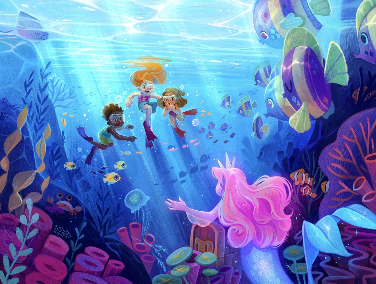 🐠🧜🏼‍♀️ The Treasures of The Sea 🧜🏼‍♀️🐠 New portfolio drawing towards picture books!