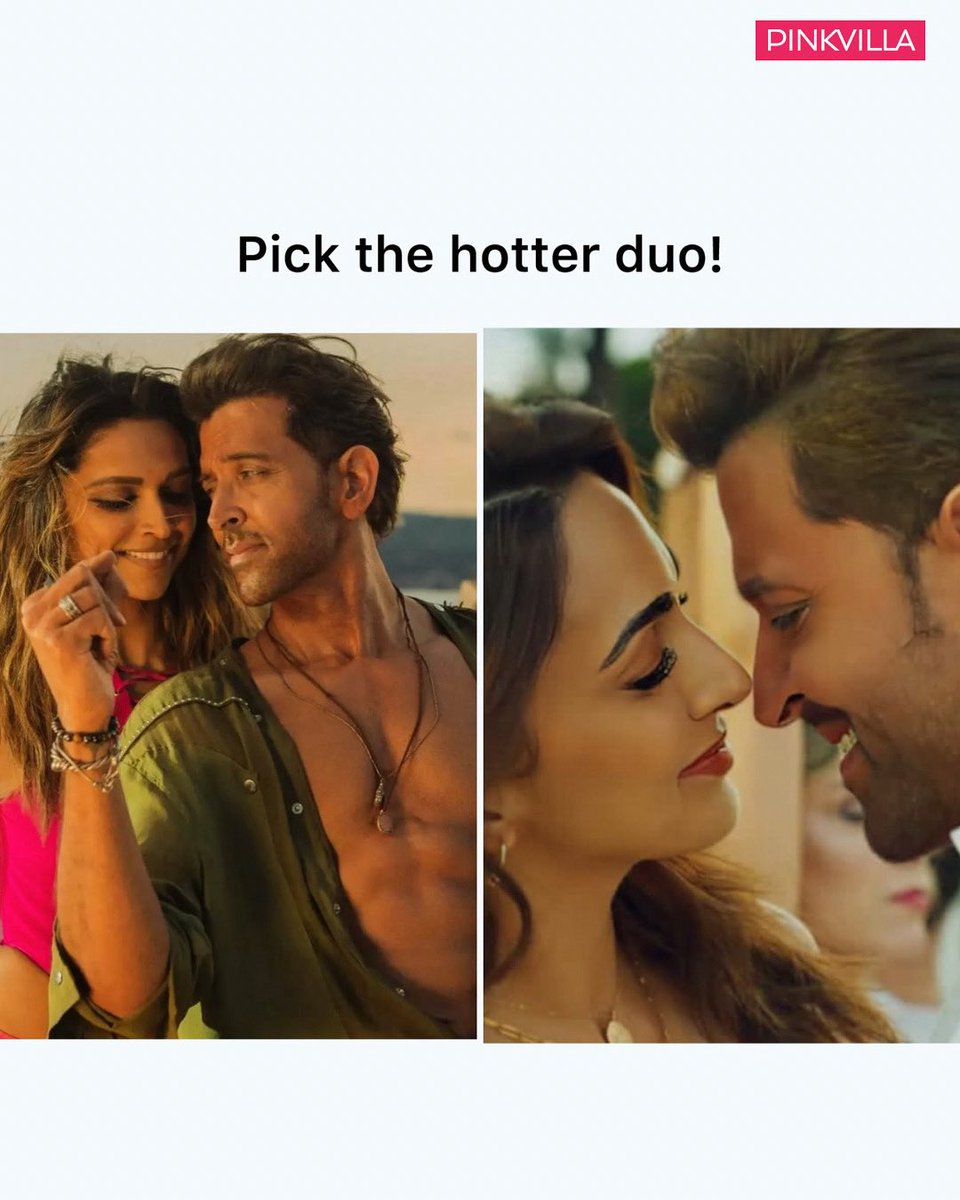 pinkvilla's tweet photo. Battle of the Duos!
Hrithik-Deepika in Fighter vs Hrithik-Kiara in War 2 — who’s setting the screen on fire more? Same Hrithik, different chemistry!
Drop your vote: #TeamDeepika or #TeamKiara?
#deepikapadukone #kiaraadvani #fighter #war2 #pinkvilla https://t.co/sPPTzCVLCS