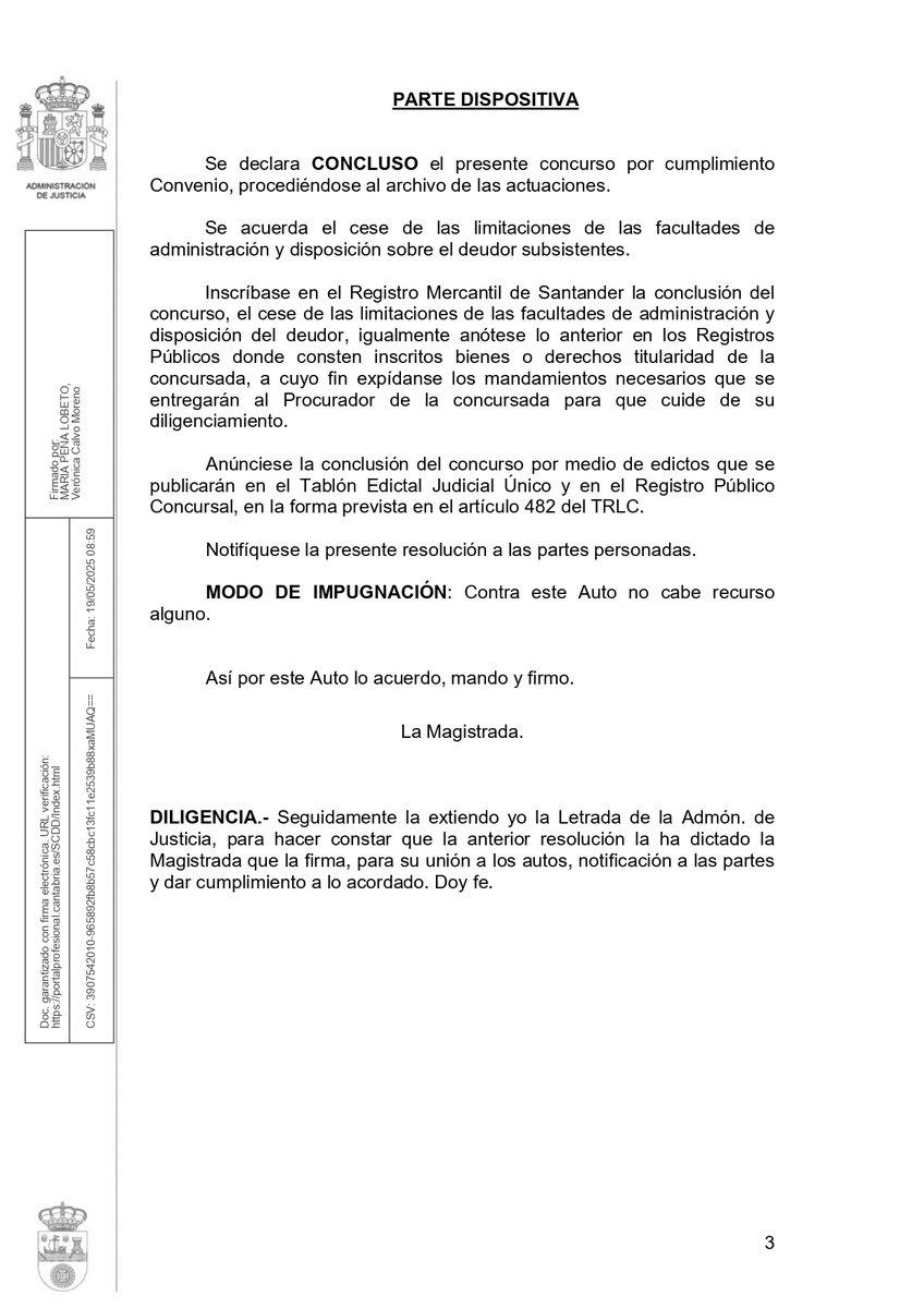 SoyPabloPuente's tweet photo. 🟢Documento para la historia.

El Auto judicial que pone fin al concurso de acreedores del Racing.

La etapa más oscura del club va quedando atrás. https://t.co/8i6WHHvAj1