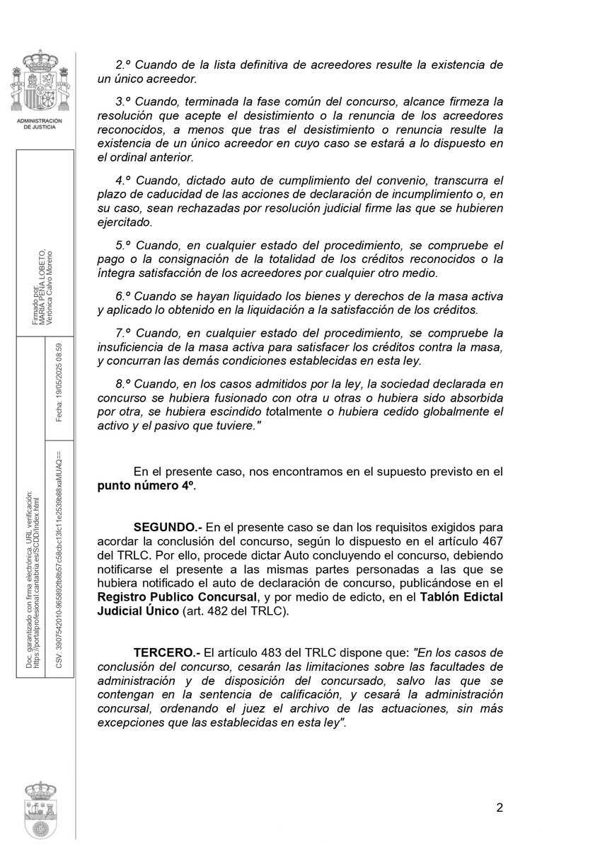 SoyPabloPuente's tweet photo. 🟢Documento para la historia.

El Auto judicial que pone fin al concurso de acreedores del Racing.

La etapa más oscura del club va quedando atrás. https://t.co/8i6WHHvAj1