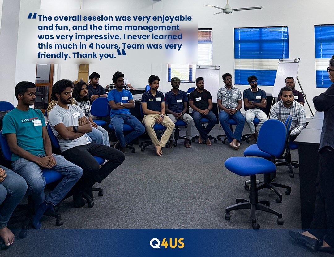 Q4USdev's tweet photo. Q4US and Search Worldwide conducted a two-day workshop for the students of the Department of Statistics and Computer Science, University of Peradeniya, covering CV writing, interview skills, and personal branding. https://t.co/ElR7T2ViJc