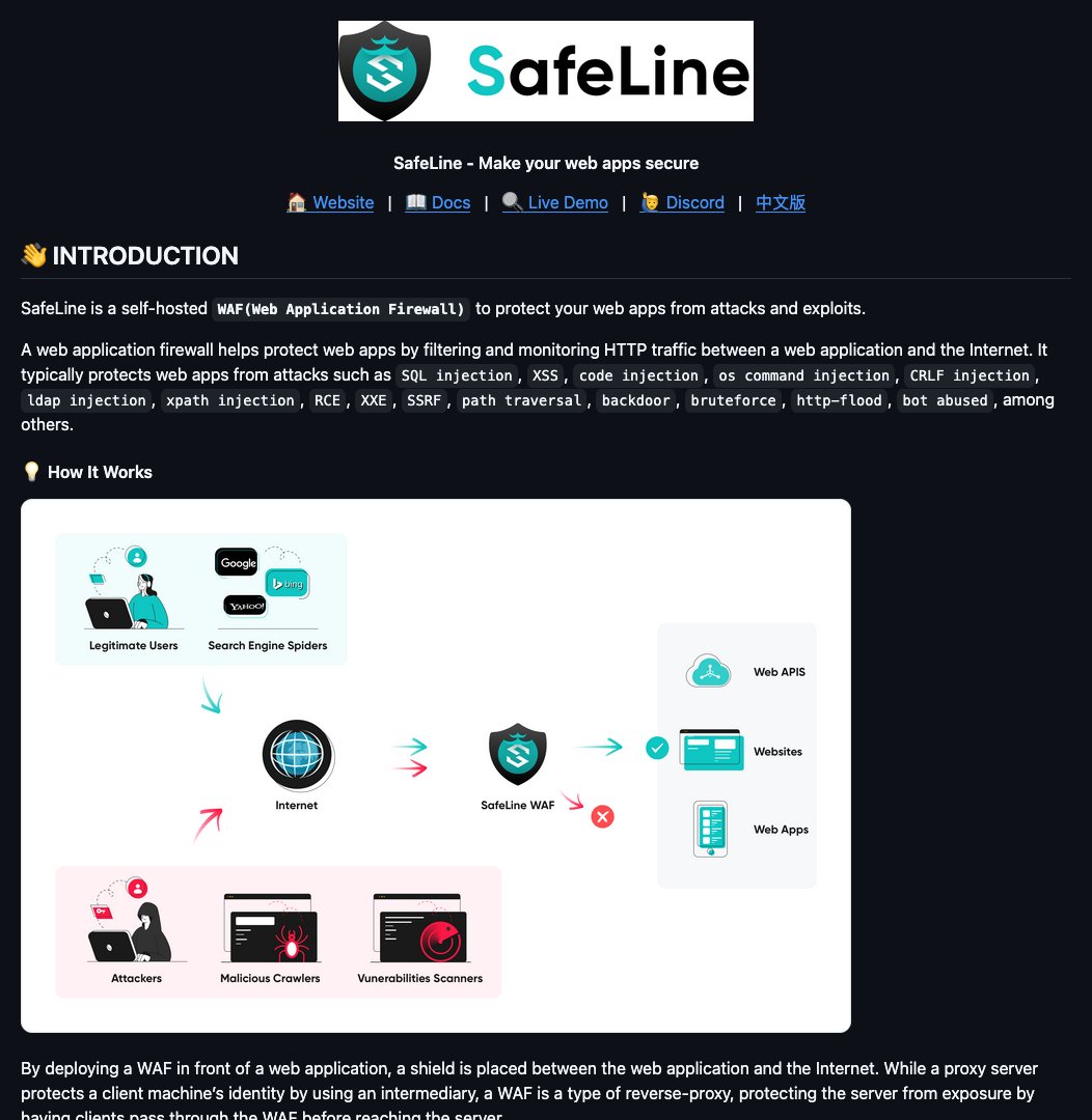 D4Vinci1's tweet image. SafeLine

Protect your web apps from attacks with SafeLine, a self-hosted WAF that blocks malicious traffic and defends against SQL injection, XSS, and more! #SafeLine #WebSecurity