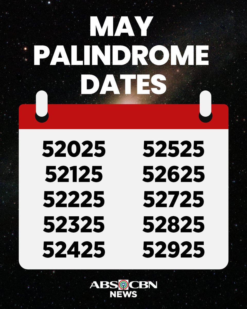 ABSCBNNews's tweet image. It's raining palindromes before the end of May. 🤩