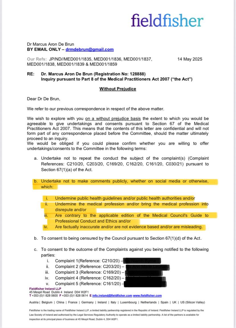 indepdubnrth's tweet photo. I would say to every elected politician in Ireland: I've been offered a full pardon by the Irish Medical Council, on the sole condition that I sign an 
undertaking " not to publicly criticise Government Health  Policy."

Is this the type of politics that YOU were elected to support?