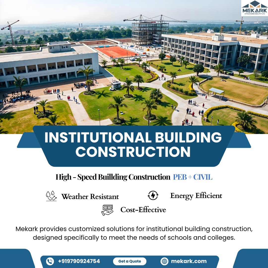 MekarkPEB's tweet photo. Mekark specializes in institutional construction, delivering strong and reliable buildings for schools, colleges and training centers.

Website - https://t.co/Oqvl1hubkQ
Contact: 9790924754

#InstitutionalConstruction #SchoolConstruction #CollegeConstruction #CampusDevelopment https://t.co/gISAvE6l70