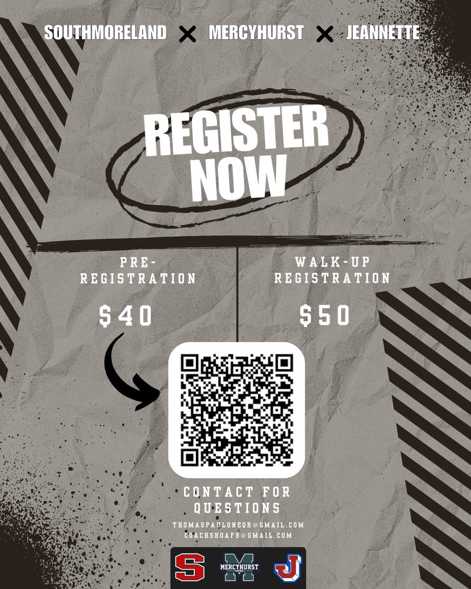 Dustin Shoaf (@dustin_shoaf) on Twitter photo 🛑Westmoreland County/WPIAL Athletes🛑
<a href="/CoachRiemedio/">Coach Riemedio</a> and <a href="/MercyhurstFB/">Mercyhurst Football</a> is making an appearance this summer in our backyard!!
🗓️ - July 21st
📍- McKee Stadium ( Jeannette, Pa )
🕰️ - 6pm-9pm
For athletes in 9th-12th grade only!
<a href="/t_paulone13/">Tommy Paulone Jr.</a> <a href="/WPIAL_Insider/">WPIAL Insider</a> <a href="/WestmorelandSN/">Westmoreland Sports Network</a> 🛑Westmoreland County/WPIAL Athletes🛑
<a href="/CoachRiemedio/">Coach Riemedio</a> and <a href="/MercyhurstFB/">Mercyhurst Football</a> is making an appearance this summer in our backyard!!
🗓️ - July 21st
📍- McKee Stadium ( Jeannette, Pa )
🕰️ - 6pm-9pm
For athletes in 9th-12th grade only!
<a href="/t_paulone13/">Tommy Paulone Jr.</a> <a href="/WPIAL_Insider/">WPIAL Insider</a> <a href="/WestmorelandSN/">Westmoreland Sports Network</a>