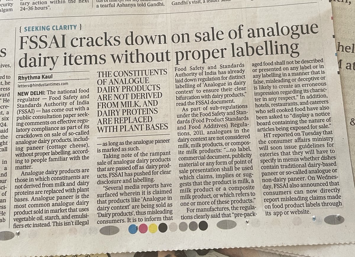 Consumers India (@consumersindia) on Twitter photo āFSSAI cracks down on sale of analogue dairy items without proper labellingā-HT-May 1, 2025. Analogue dairy products are those in which constituents are not derived from milk. Analogue paneer is made with vegetable oil, starch, and emulsifiers etc.
drjayashreegupta.blogspot.com/2023/11/save-y⦠āFSSAI cracks down on sale of analogue dairy items without proper labellingā-HT-May 1, 2025. Analogue dairy products are those in which constituents are not derived from milk. Analogue paneer is made with vegetable oil, starch, and emulsifiers etc.
drjayashreegupta.blogspot.com/2023/11/save-yā¦
