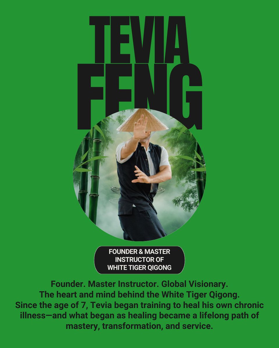 TeviaFeng's tweet photo. Not all Qigong is the same. Tevia Feng, founder and Master Instructor of White Tiger Qigong, fuses Taoist wisdom with fascia, breathwork &amp; science—turning movement into energetic mastery. Don’t just learn Qigong. Live it. 🐯✨ Follow @WhiteTigerQigong #qigong https://t.co/RbwcrmBKxf