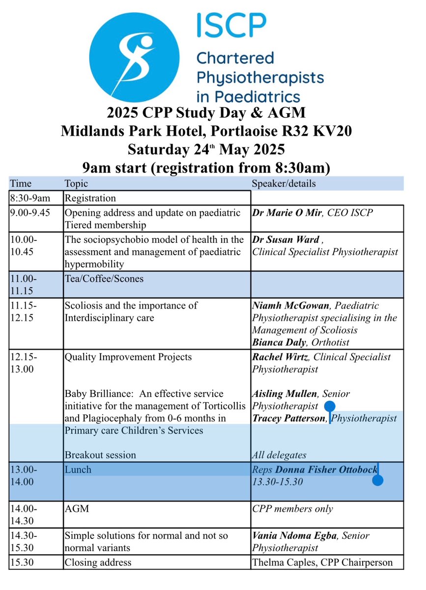 CPP Study day presentations are looking exciting for this years MSK themed study day
4 days to go, register online @iscp.ie/events <a href="/_ISCP_/">ISCP</a>