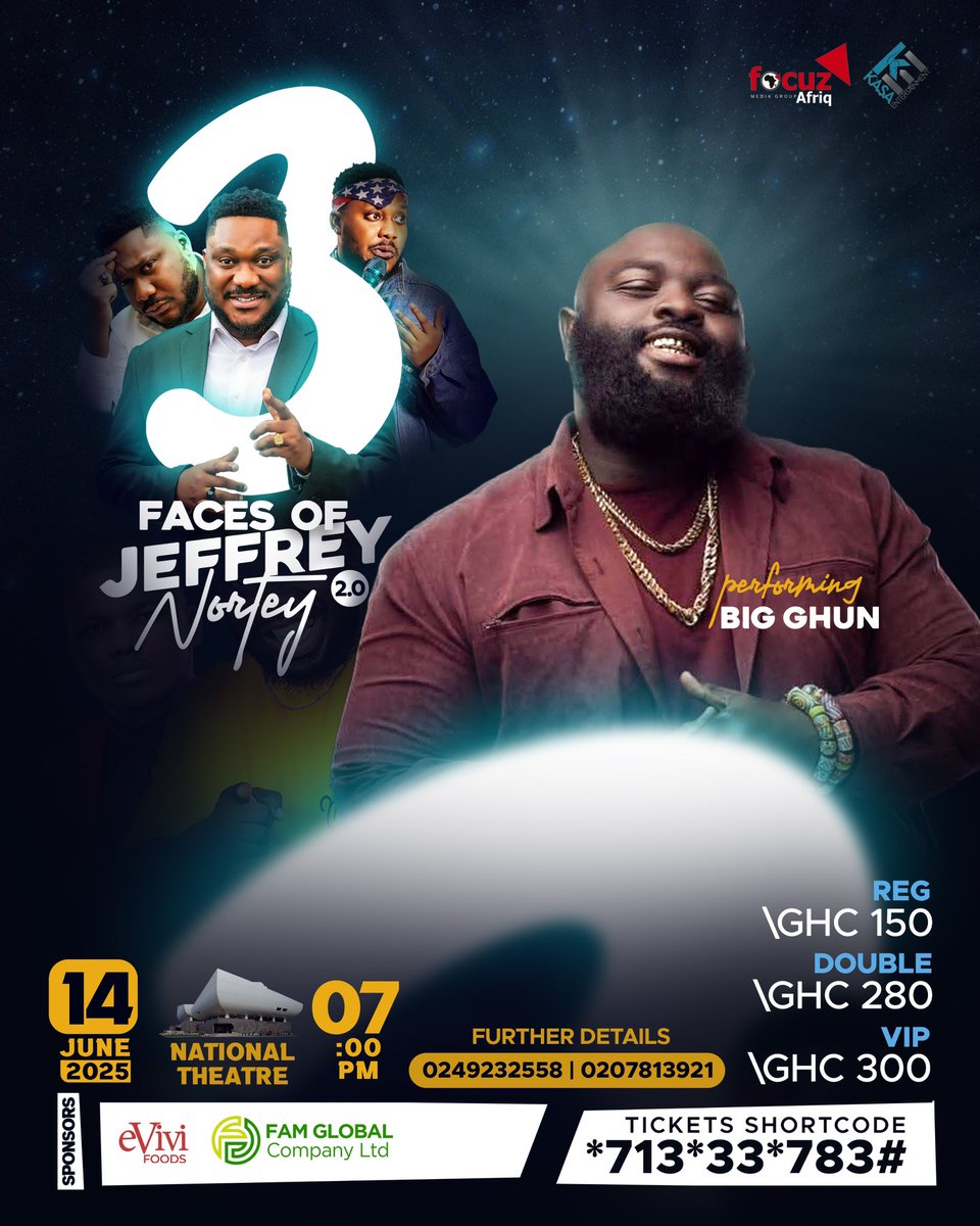 We about to have some crazy fun at 3 Faces of <a href="/nortey_jeffrey/">Jeffrey Nortey</a> on 14th June!