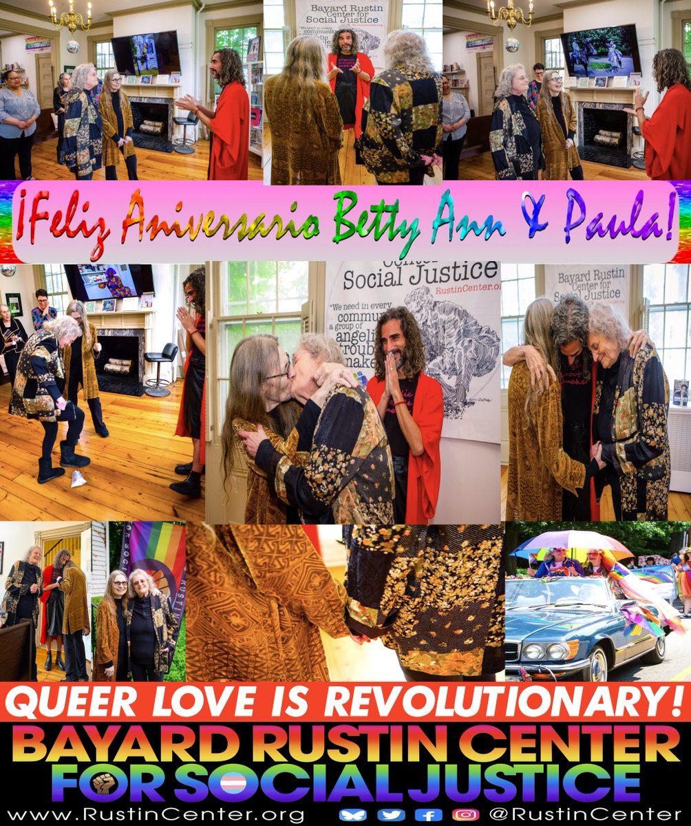 Bayard Rustin Center for Social Justice (@rustincenter) on Twitter photo Honored to host nuptials of Beloved Community members Betty Ann & Paula <a href="/RustinCenter/">Bayard Rustin Center for Social Justice</a>
BRCSJ Chief Activist Robt Martin officiated ceremony a year ago on their 40th anniversary
This beautiful couple possibility models who give us all hope
Love is love & queer love is revolutionary Honored to host nuptials of Beloved Community members Betty Ann & Paula <a href="/RustinCenter/">Bayard Rustin Center for Social Justice</a>
BRCSJ Chief Activist Robt Martin officiated ceremony a year ago on their 40th anniversary
This beautiful couple possibility models who give us all hope
Love is love & queer love is revolutionary