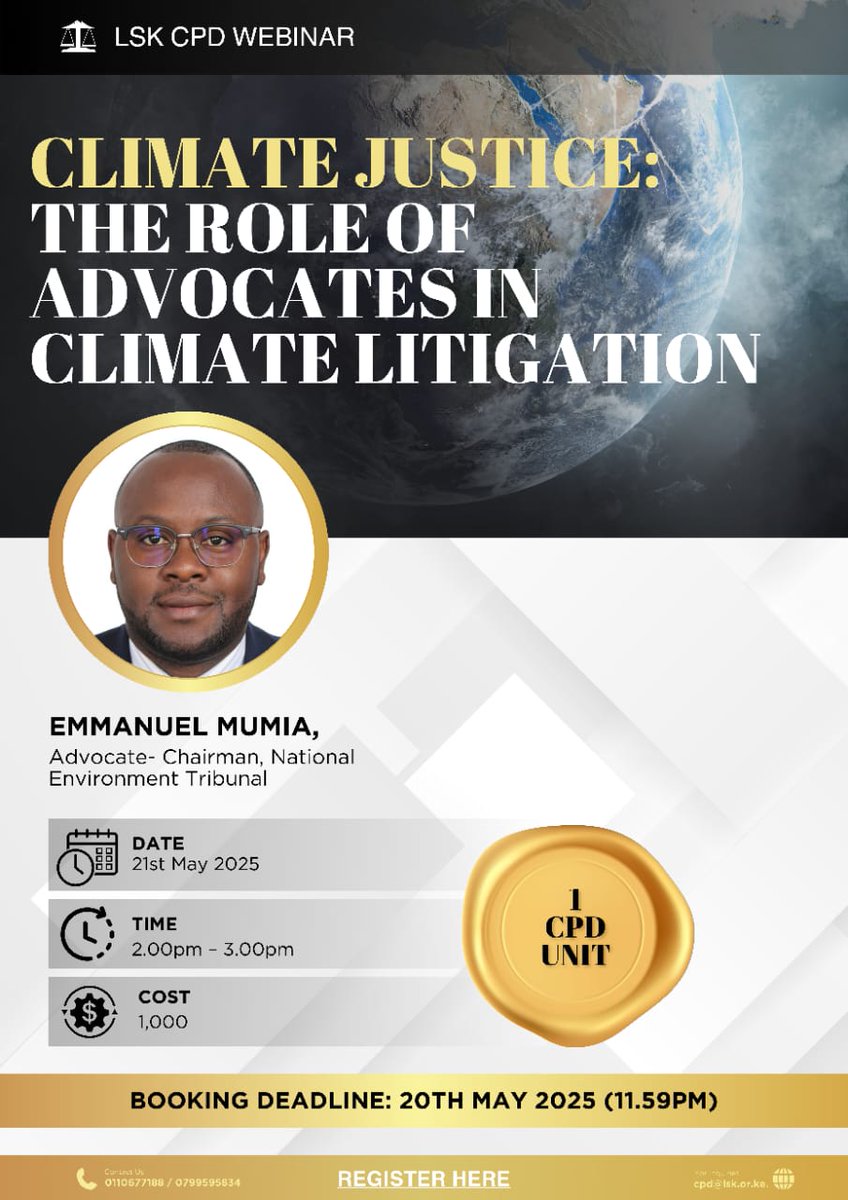 LawSocietyofKe's tweet photo. #LSKCPDEvents

#ClimateJustice 
#InhouseCounsel 
#ChildrensAct

Book and pay via https://t.co/XoLsEzsGMv https://t.co/Ik4t3tIONX