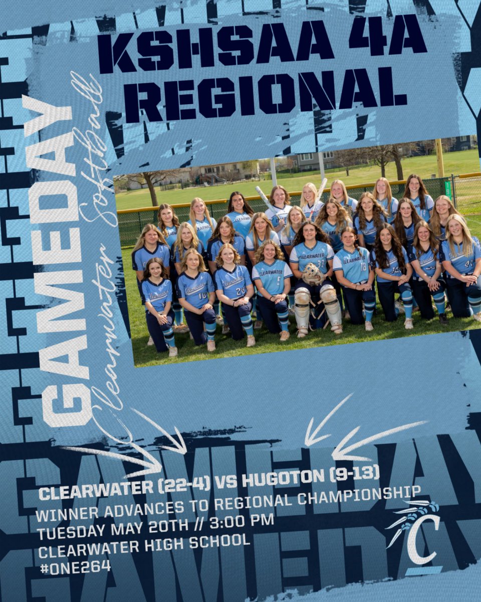 ClearwaterCHS's tweet photo. 🥎KSHSAA 4A Regional🥎
🆚Hugoton Eagles
📍Chisholm Trail Sports Complex
⏰Games begin at 2p
#one264 https://t.co/YFOgOIbjAY