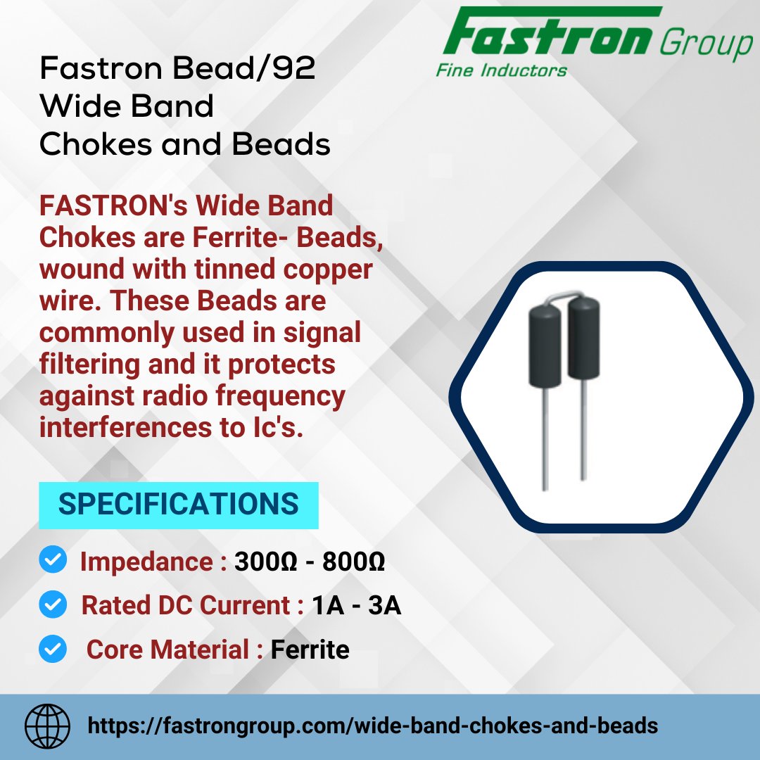 FastronGroup's tweet image. Fastron Bead/92 Wide Band Chokes and Beads

For more info: fastrongroup.com/wide-band-chok…

#fastrongroup #bead92 #widebandchokes #ferritebeads #emifilter #noisesuppression #signalfiltering #electromagneticcompatibility #surfacemountdevice #Smdcomponents #highfrequencychoke