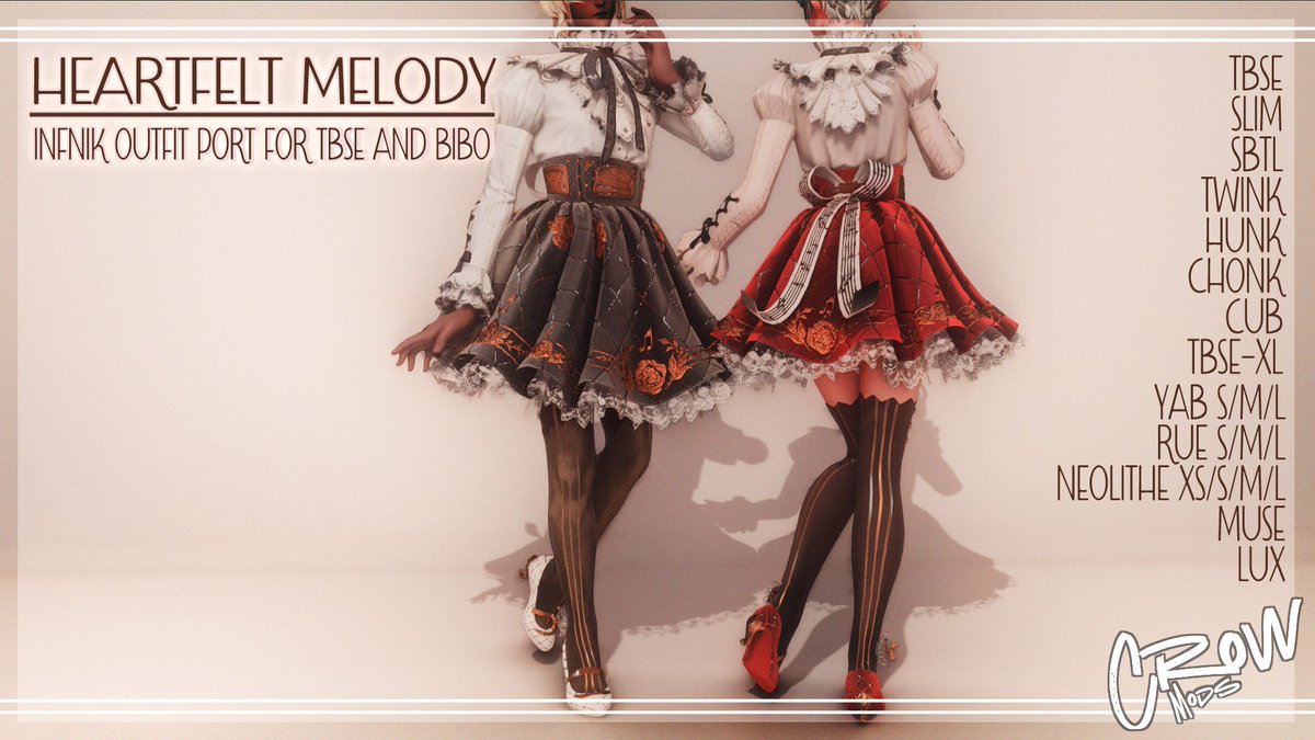 -coughs up blood-

                 ⋆✦ Heartfelt Melody ✦⋆
                 🤍InfNik outfit port!🤍
            🖤Links + details in replies🖤
 🖤🤍Retweets always appreciated!🤍🖤