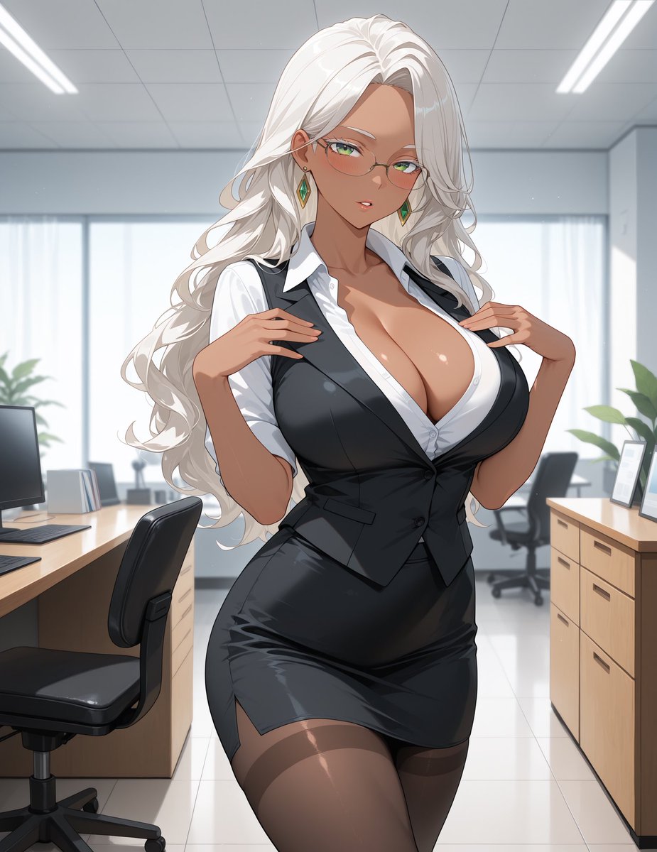 _ice_maker's tweet image. Livia Harlow: “Good morning, I hope you are full of energy today we have a lot to work on, I will be your assistant, try not to get distracted otherwise I have to be a little strict, you understand manager-san~”

#aiart #aiartwork #aiartists #aiartcommunity
#AIイラスト #animepic