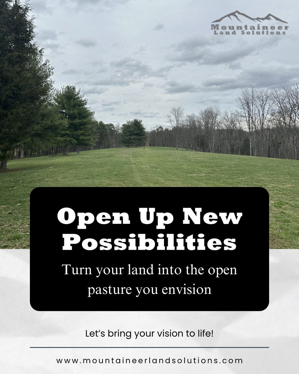 mountaineerland's tweet photo. Your open pasture doesn’t have to stay a vision. We help make it real.
Mountaineer Land Solutions clears, grades, and prepares land with purpose.
Let’s turn your land into opportunity: https://t.co/meXQNIMl0p
#pasturedevelopment #landclearingexperts #propertytransformation https://t.co/pKsncwoznC