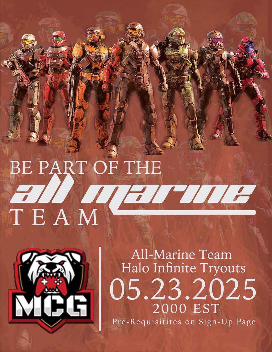 We are hosting tryouts for the Halo Infinite Team! Minimum requirements:
-Active Duty or Reservist in good standing
-Arena Rank of Diamond 3 to Onyx
-Available for travel
-Platinum 1 to Platinum 6 players encouraged to attend tryouts for positions on Team Black (Academy team).