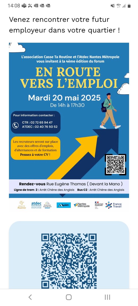 [#ONRECRUTE]
📌Cet a-m, nous sommes au Forum "En route vers l'#emploi", pour proposer des postes d'animateur.trices #périscolaire !
👀 Intéressé.e ? Venez nous rencontrer, muni de votre CV !
🔗En ligne : urlr.me/pHJeNA

#CDI #CDD #animation #educpop <a href="/nantesfr/">Ville de Nantes</a> <a href="/LL_Ouest/">Léo Lagrange Animation (Ouest)</a>