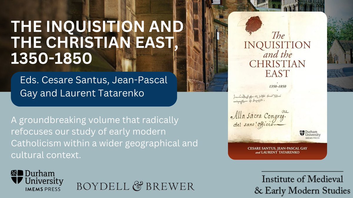 IMEMS Durham (@imemsdurham) on Twitter photo Exciting news - the fourth volume in our Catholicisms series under the IMEMS Press with <a href="/boydellbrewer/">Boydell & Brewer</a>
is now available for pre-order! 📚
Click here to find out more about The Inquisition and the Christian East, 1350-1850: boydellandbrewer.com/9781914967122/… Exciting news - the fourth volume in our Catholicisms series under the IMEMS Press with <a href="/boydellbrewer/">Boydell & Brewer</a>
is now available for pre-order! 📚
Click here to find out more about The Inquisition and the Christian East, 1350-1850: boydellandbrewer.com/9781914967122/…