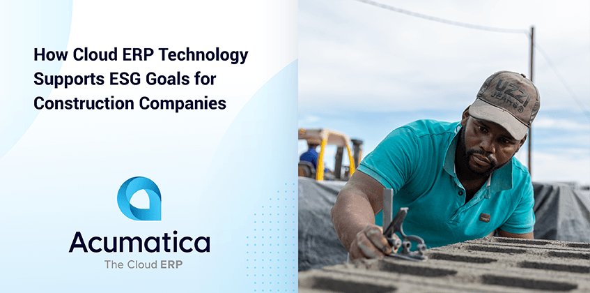 Managing Environmental, Social, and Governance (ESG) initiatives is a major focus for construction companies, and cloud ERP technology can help them achieve these goals. Learn more from <a href="/Acumatica/">Acumatica</a>.
 map.acumatica.com/xl/dm13kdxq1l2…