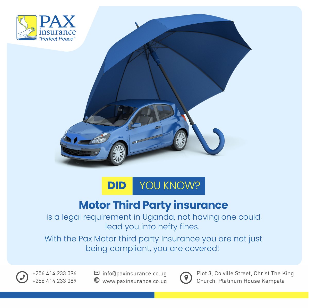 InsurancePax's tweet image. You can be both compliant and covered with the Pax Motor third-party insurance policy for your car.

#Insurance #PaxInsurance #RiskManagement