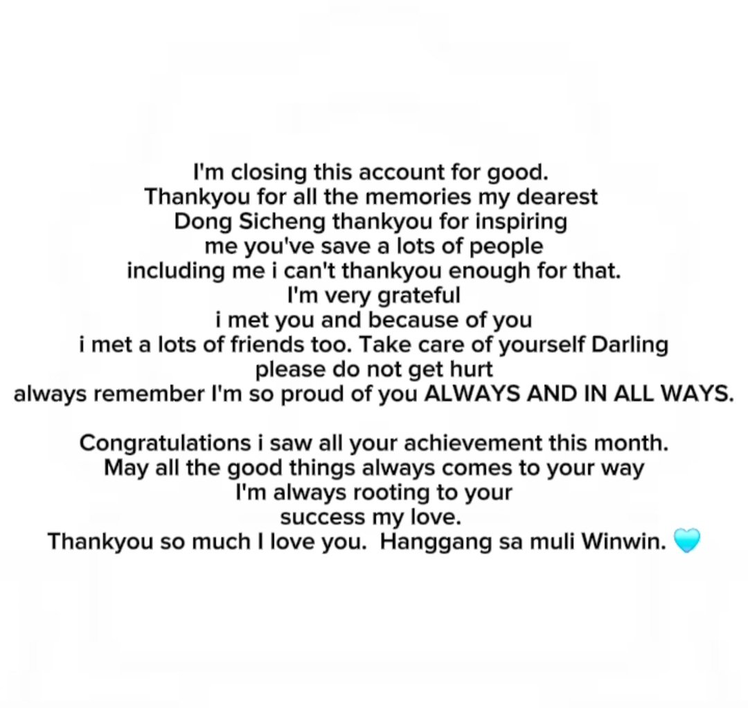 closed | thankyou winwin 🩵 (@24_7withsicheng) / Posts / X