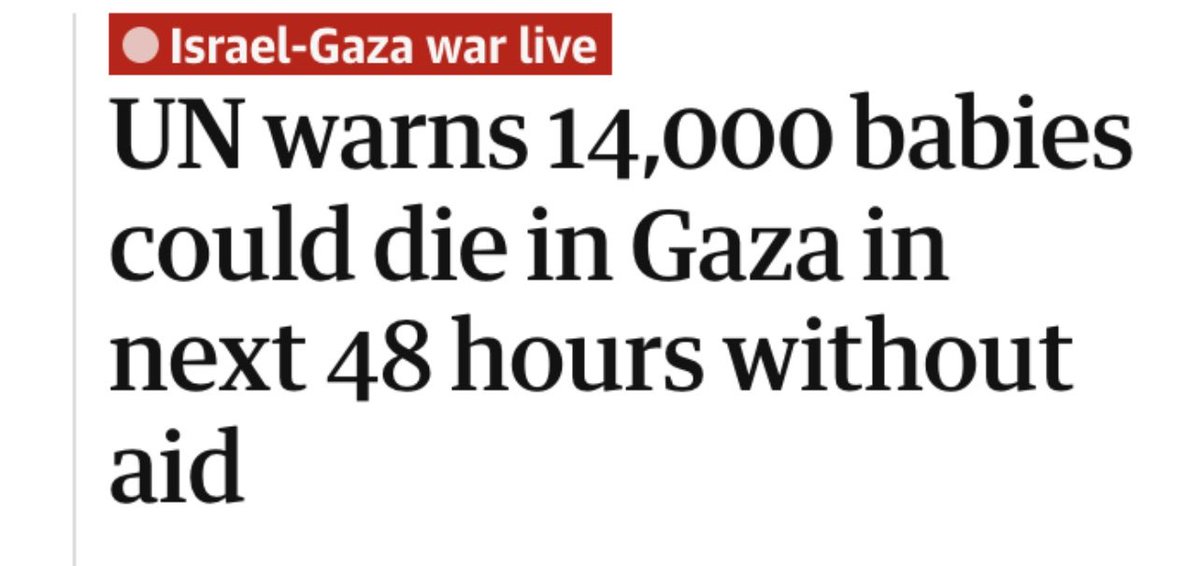 rulajebreal's tweet photo. L' ONU: “14.000 bambini palestinesi potrebbero morire di fame nelle prossime 48 ore”. 
Mentre gli israeliani condannano e danno del terrorista al generale 🇮🇱 Golan per aver detto:
“Uno Stato sano non uccide i bambini per hobby e non pianifica l'espulsione di una popolazione". https://t.co/DAzK84Ots8