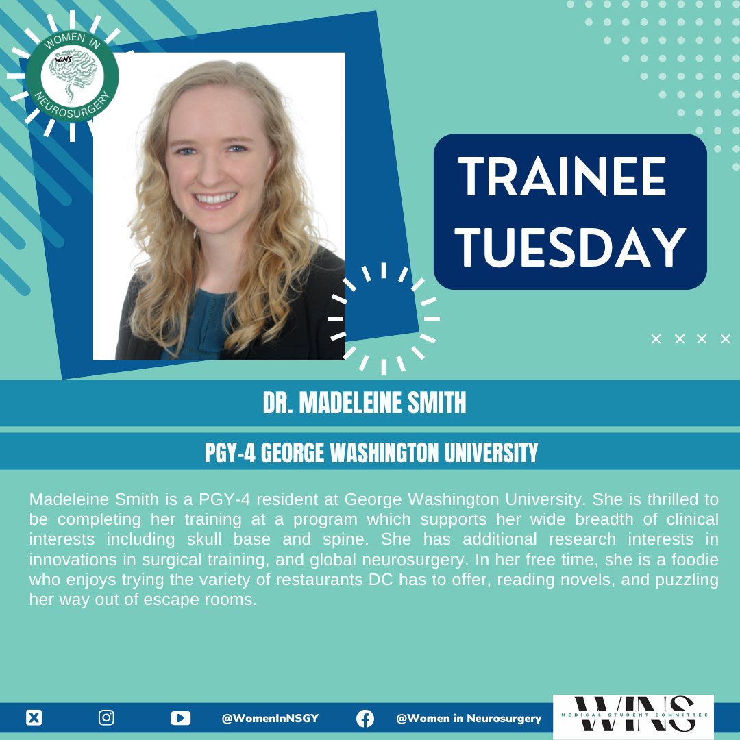 It brings us great joy to welcome our WINS Trainee Tuesday, Dr. Madeleine Smith of George Washington University!