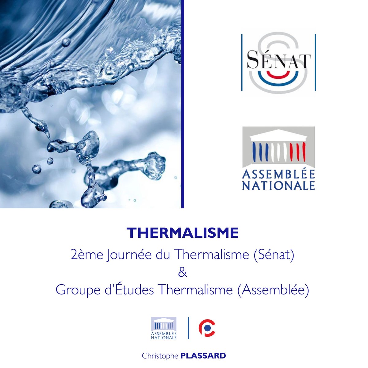 cplassard's tweet image. 🌊 🌊 THERMALISME 🌊 🌊
Le thermalisme est un sujet traité tant au Sénat qu'à l'Assemblée Nationale :
📌 2ème Journée du thermalisme :
🔹 Tables rondes et témoignages.
🔹 Échanges avec les acteurs clés du secteur.
📌 Groupe d'Études #thermalisme :
Suite du cycle d'auditions.