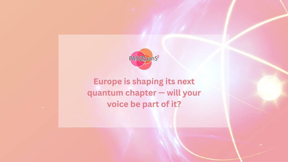 PASQuanS2 (@pasquans2) on Twitter photo 📣 The <a href="/EU_Commission/">European Commission</a> is shaping its new #QuantumStrategy — and wants your input!
At #PASQuanS2, we know how vital it is to align strategy with real-world research and industry needs.
🗓️ Deadline: 3 June 2025
🔗 qt.eu/news/2025/2025…
#quantumEurope #quantumsimulation 📣 The <a href="/EU_Commission/">European Commission</a> is shaping its new #QuantumStrategy — and wants your input!
At #PASQuanS2, we know how vital it is to align strategy with real-world research and industry needs.
🗓️ Deadline: 3 June 2025
🔗 qt.eu/news/2025/2025…
#quantumEurope #quantumsimulation