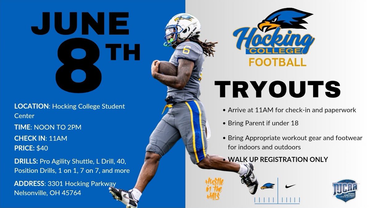 No film? No problem, come on out to the tryouts and show us what you got. This tryout is open to the public, you do not have to be enrolled at Hocking prior to the tryout.