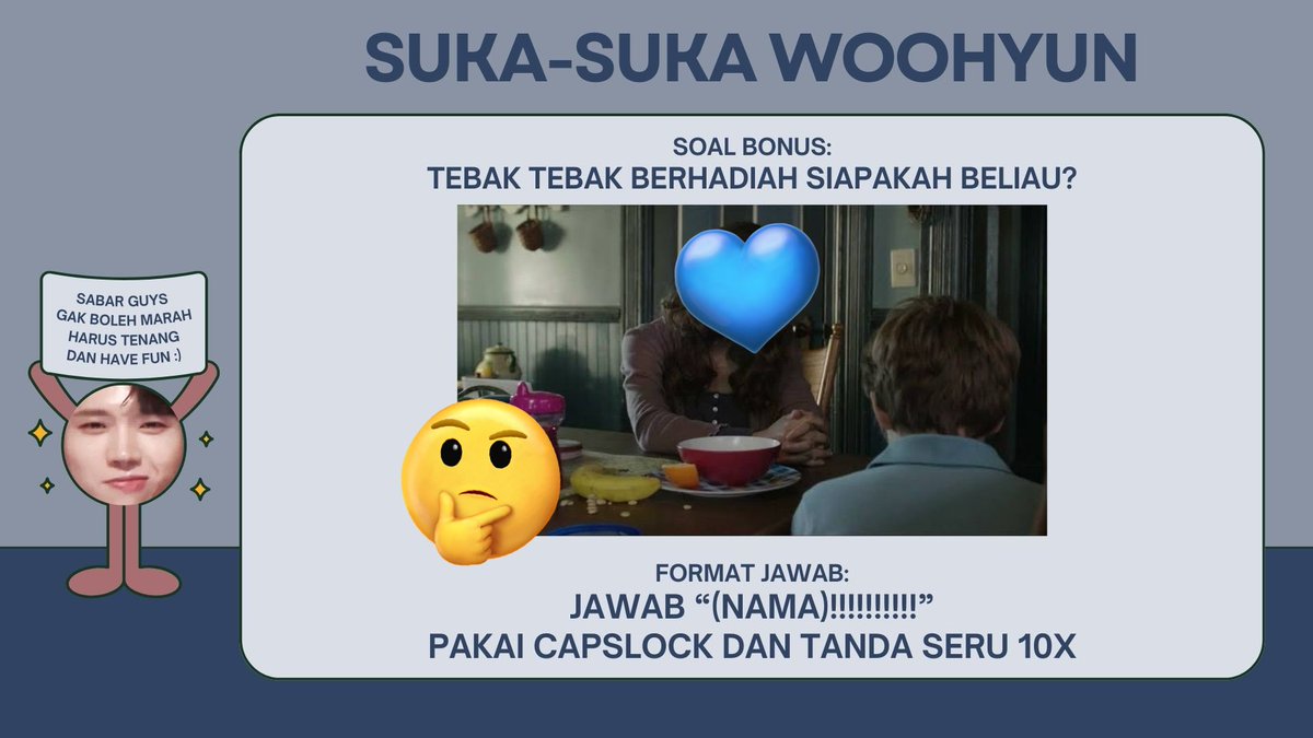 haetdan's tweet photo. SOAL BONUS

TERAKHIR DEH cepet cepetan tebak siapa ini, waktunya terbatas kalo kolon komen udah ditutup, yang belum jawab poinnya minus banyak :)

⏳ 08.47-08.50 https://t.co/pls971nQtb