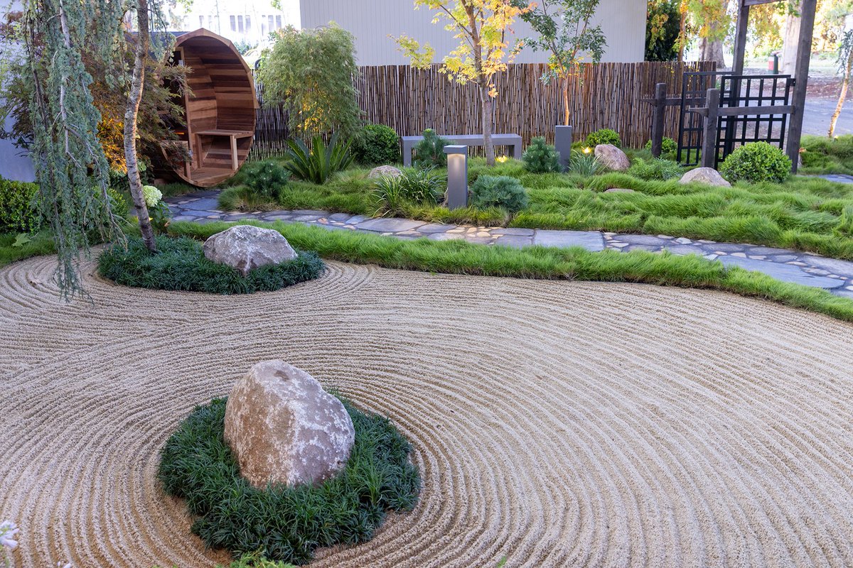 HeperLighting's tweet photo. YUTORI Garden, exhibited at the Melbourne International Flower &amp; Garden Show 2025 and designed by award-winning landscape designer Christian Jenkins using DRAGO... Adopting the philosophy of “slowing down and just being”, https://t.co/cppYeXf1WW
