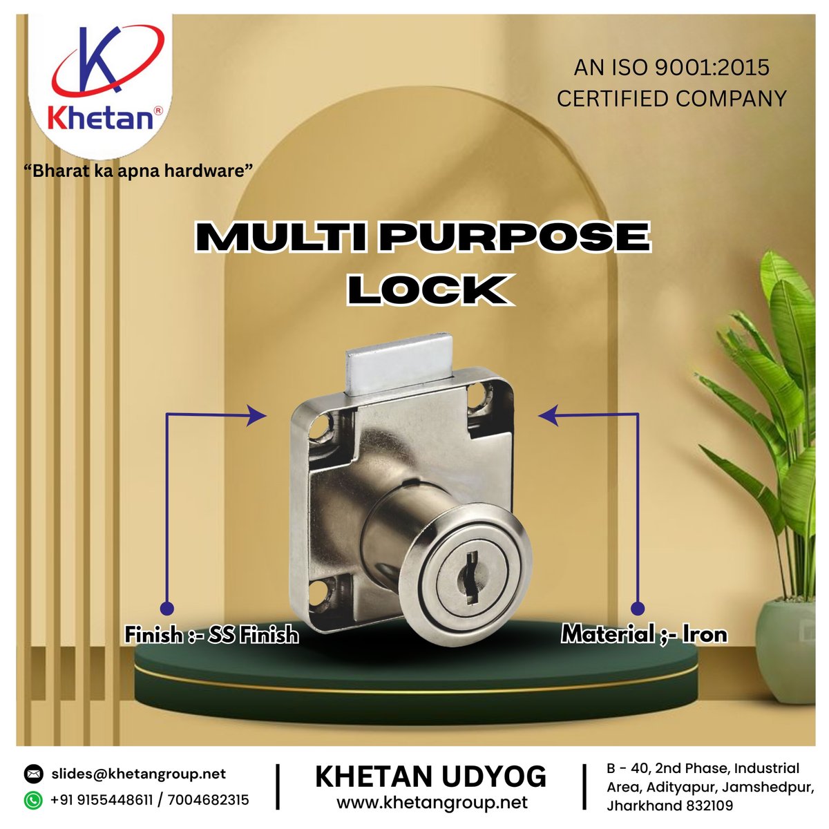 GroupKheta15982's tweet image. Secure your cabinets, doors, drawers, and more with Multipurpose Locks by Khetan Udyog — built for versatility, strength, and smooth operation.

Where reliability meets functionality — choose Khetan for your everyday locking needs.
.
.
.
.
.
.
#KhetanUdyog #MultipurposeLock
