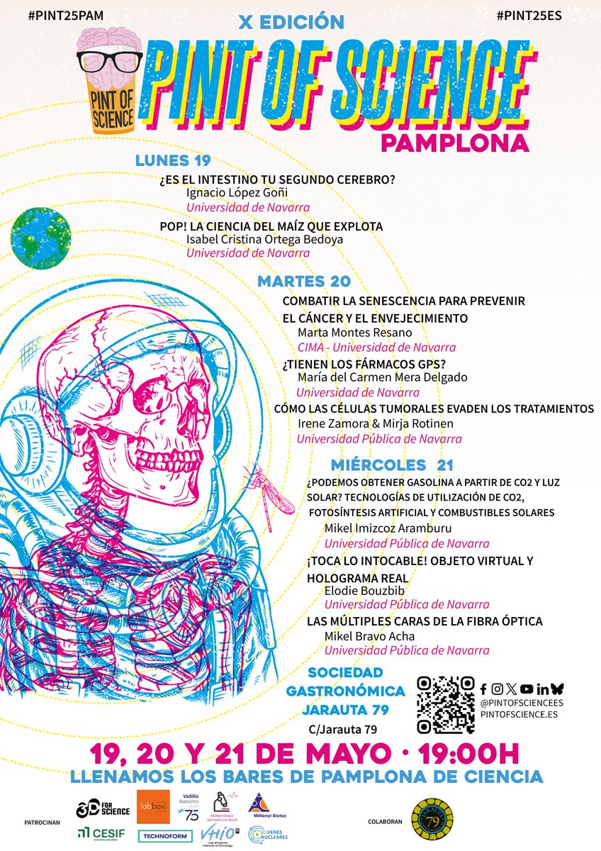 CIMA_unav's tweet photo. 🥂Nos vemos esta tarde en #Pint25PAM con nuestra investigadora @MartaMontes3 para hablar de senescencia, cáncer y envejecimiento...
Y mañana más en #Pint25SAD, con @carlosluri_
y sus avances en inmunoterapia
¡Os esperamos! #Pint25ES https://t.co/uJ64DH2q1Y