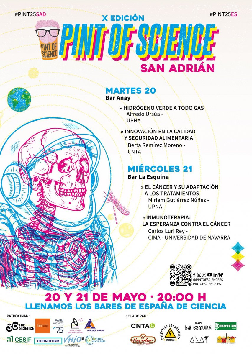 Cima Universidad de Navarra (@cima_unav) on Twitter photo 🥂Nos vemos esta tarde en #Pint25PAM con nuestra investigadora <a href="/MartaMontes3/">Marta Montes</a> para hablar de senescencia, cáncer y envejecimiento...
Y mañana más en #Pint25SAD, con <a href="/carlosluri_/">Carlos Luri</a>
y sus avances en inmunoterapia
¡Os esperamos! #Pint25ES 🥂Nos vemos esta tarde en #Pint25PAM con nuestra investigadora <a href="/MartaMontes3/">Marta Montes</a> para hablar de senescencia, cáncer y envejecimiento...
Y mañana más en #Pint25SAD, con <a href="/carlosluri_/">Carlos Luri</a>
y sus avances en inmunoterapia
¡Os esperamos! #Pint25ES