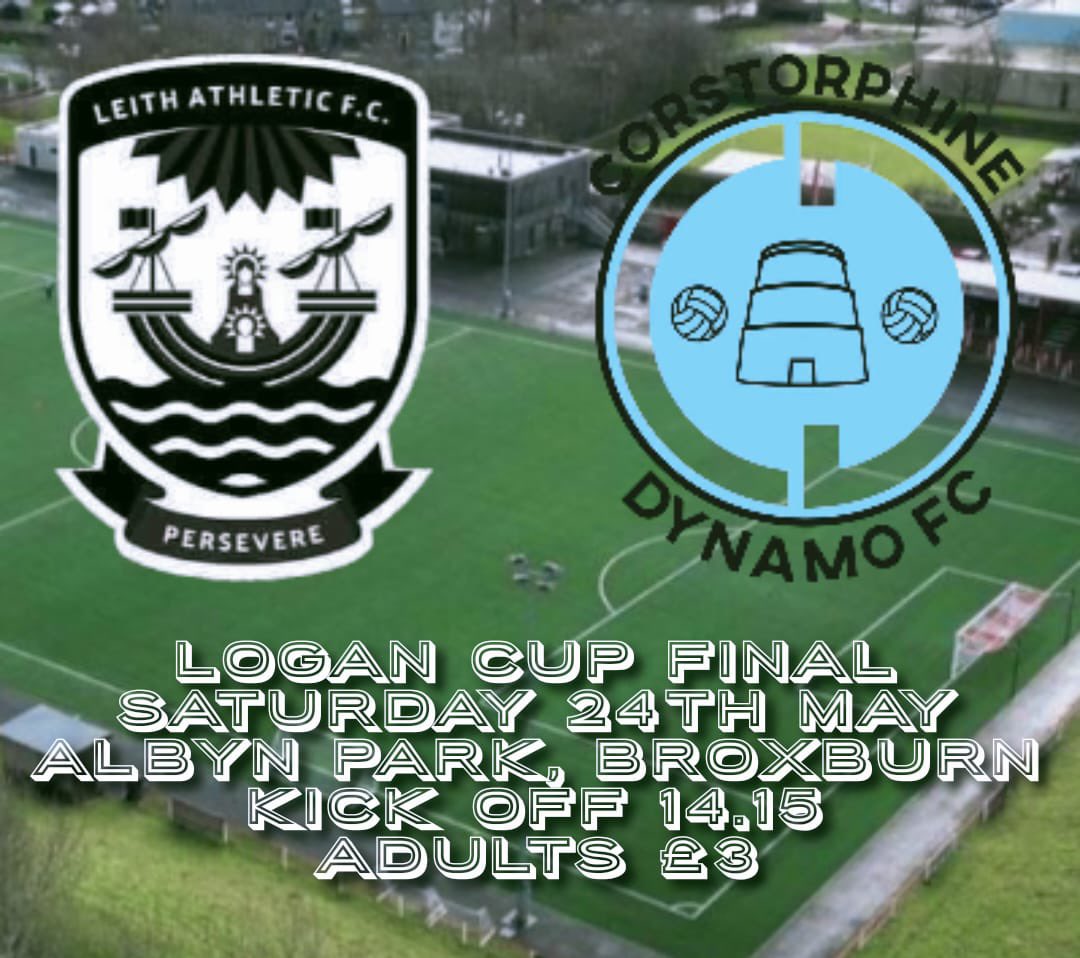 ⚫️⚪️ LOGAN CUP FINAL ⚪️⚫️

Kick off time has now been changed to 2.15pm.

£3 entry for adults and kids free.
Cash / contactless

Buses are leaving Leith Links at 12pm ⚽️